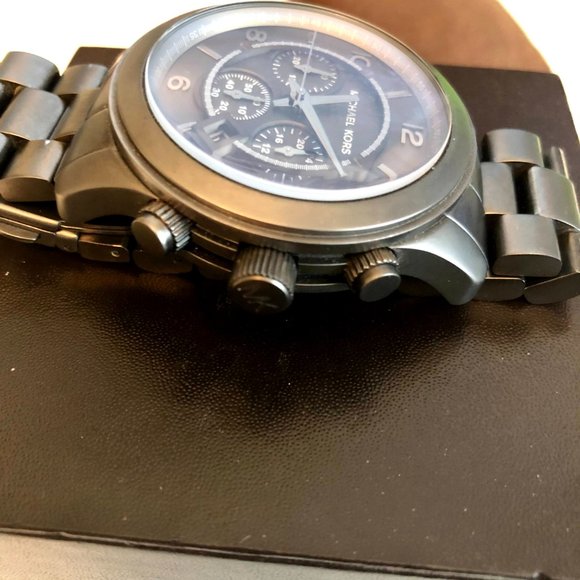 Michael Kors Oversized Runway Black Tone Watch - Picture 11 of 11